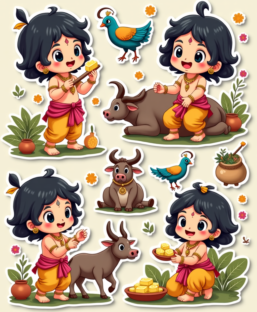 Indian Gods - Religious - Stickers Sheet v47